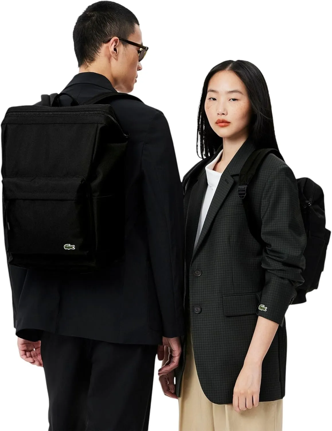 Lacoste Unisex Neocroc Rectangular Backpack, Black, One Size