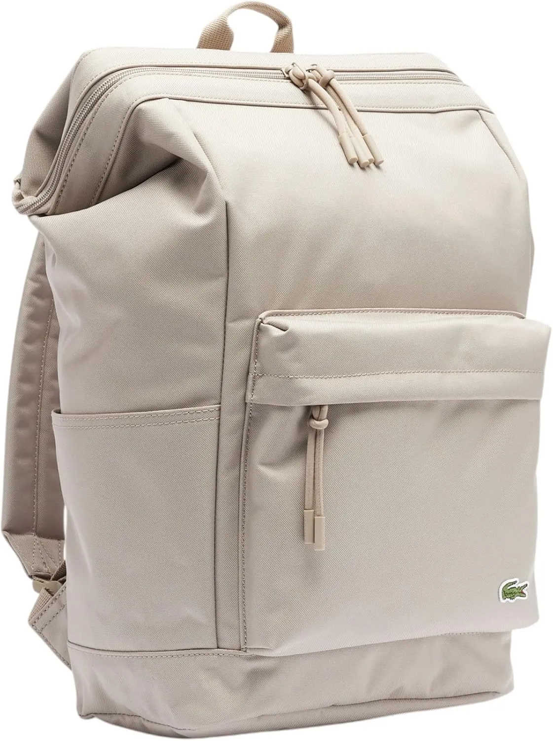 Lacoste Unisex Neocroc Rectangular Backpack, Roasted Cashew, One Size