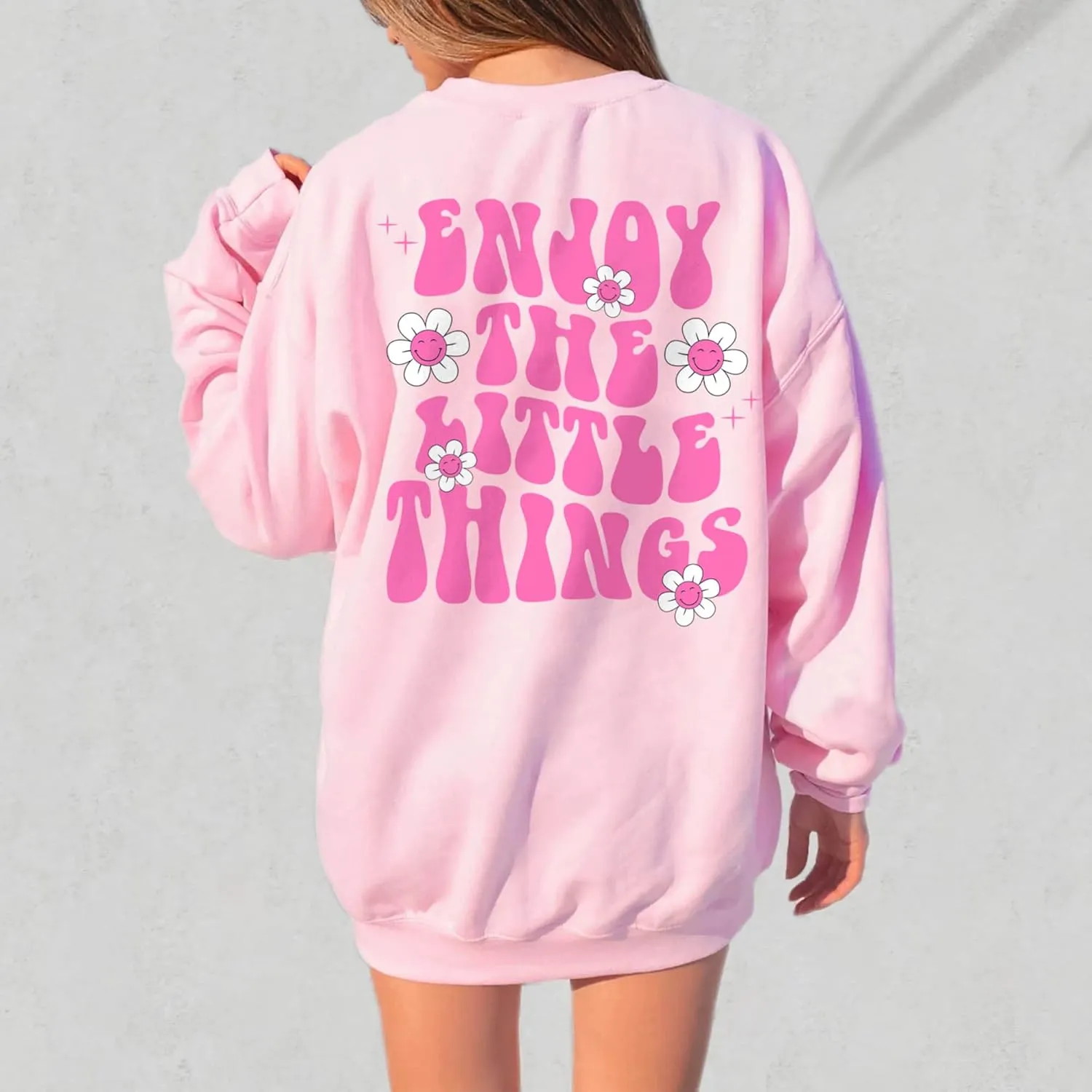 LASFOUR Oversized Trendy Hoodie For Teen Girls, Oversized Sweatshirt, Preppy Sweatshirt, Sweatshirts With Sayings On Back