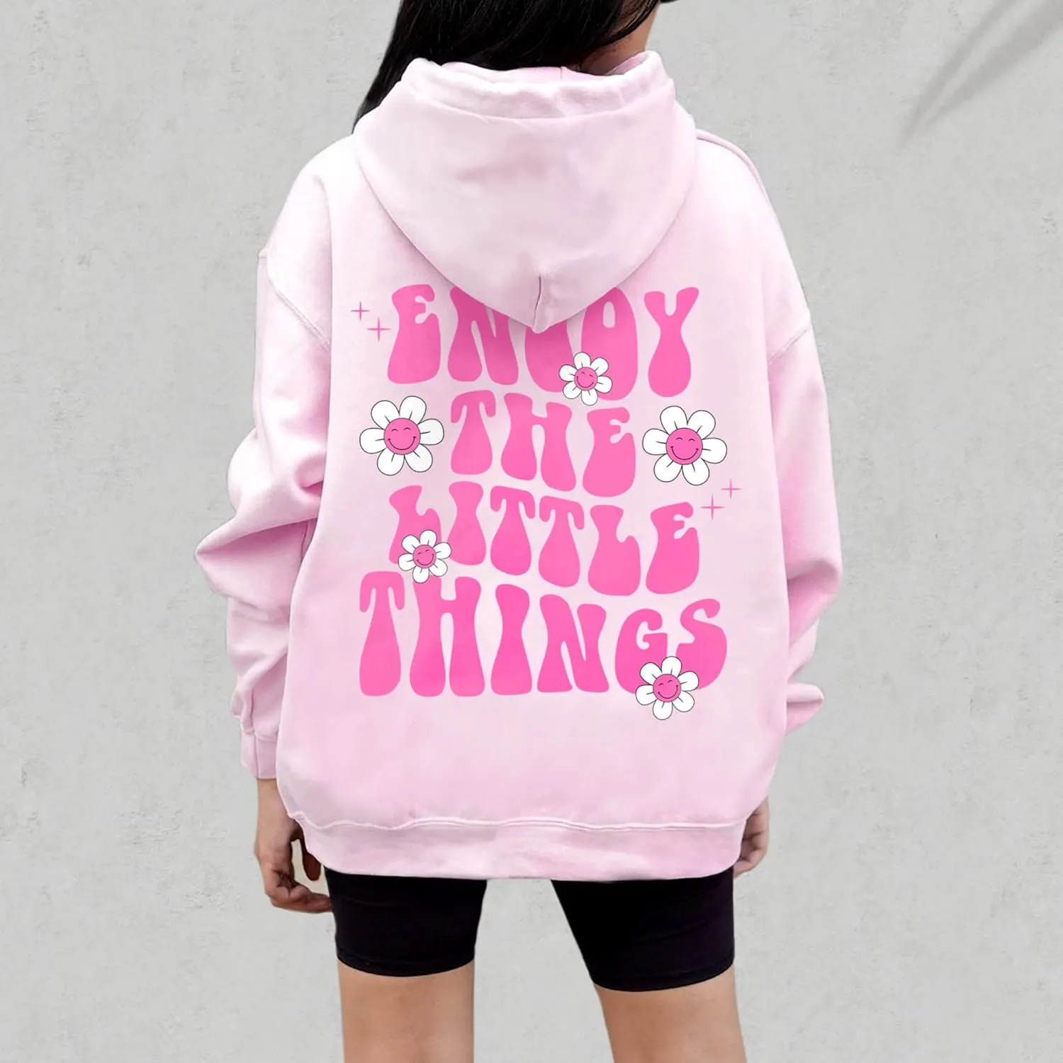 LASFOUR Oversized Trendy Hoodie For Teen Girls, Oversized Sweatshirt, Preppy Sweatshirt, Sweatshirts With Sayings On Back