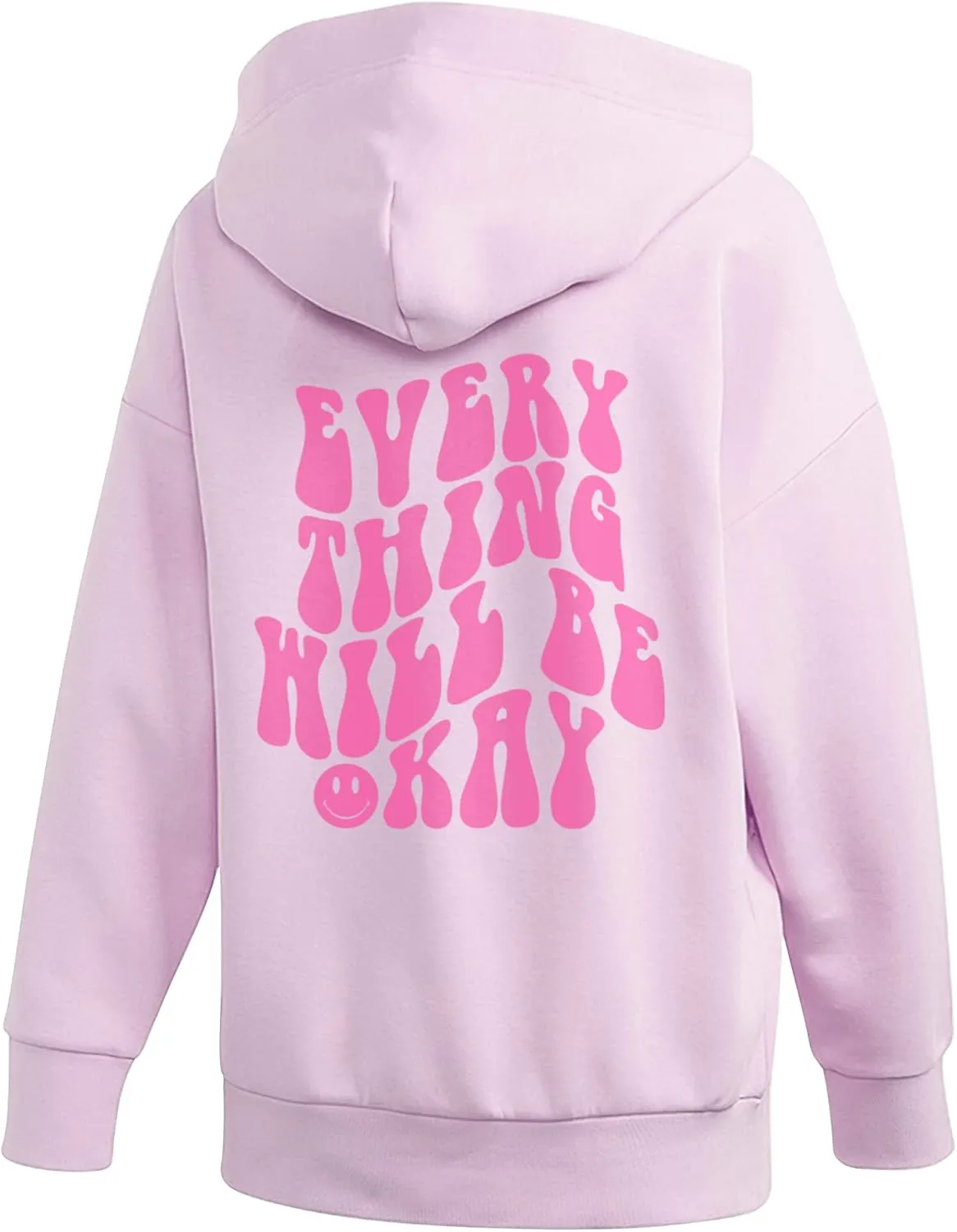 LASFOUR Trendy Oversized Hoodies With Words On Back for Teen Girls, Preppy Sweatshirts, Cute Oversized Shirts for Teen Girls