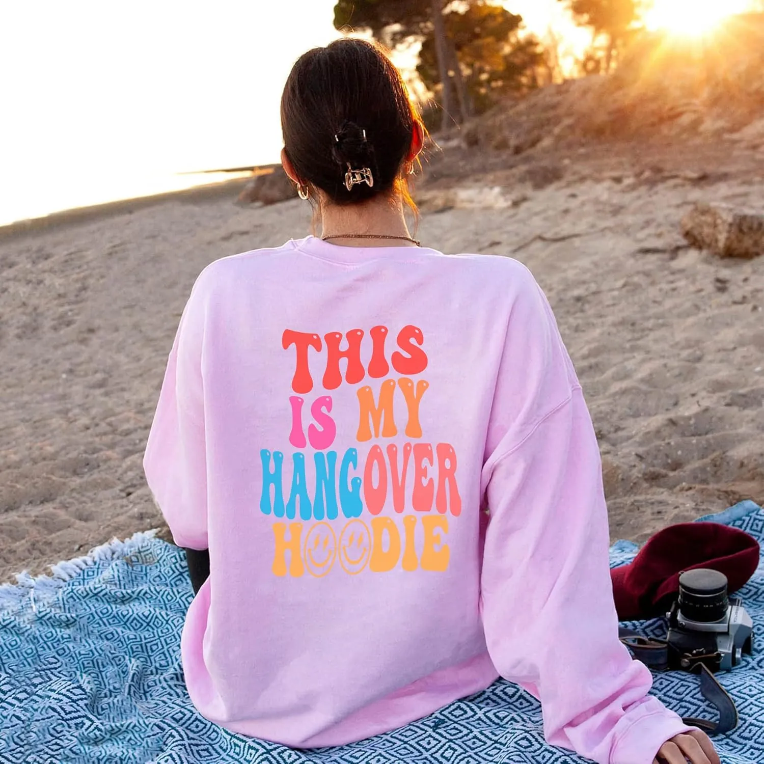 LASFOUR Trendy Oversized Hoodies With Words On Back for Teen Girls, Preppy Sweatshirts, Cute Oversized Shirts for Teen Girls