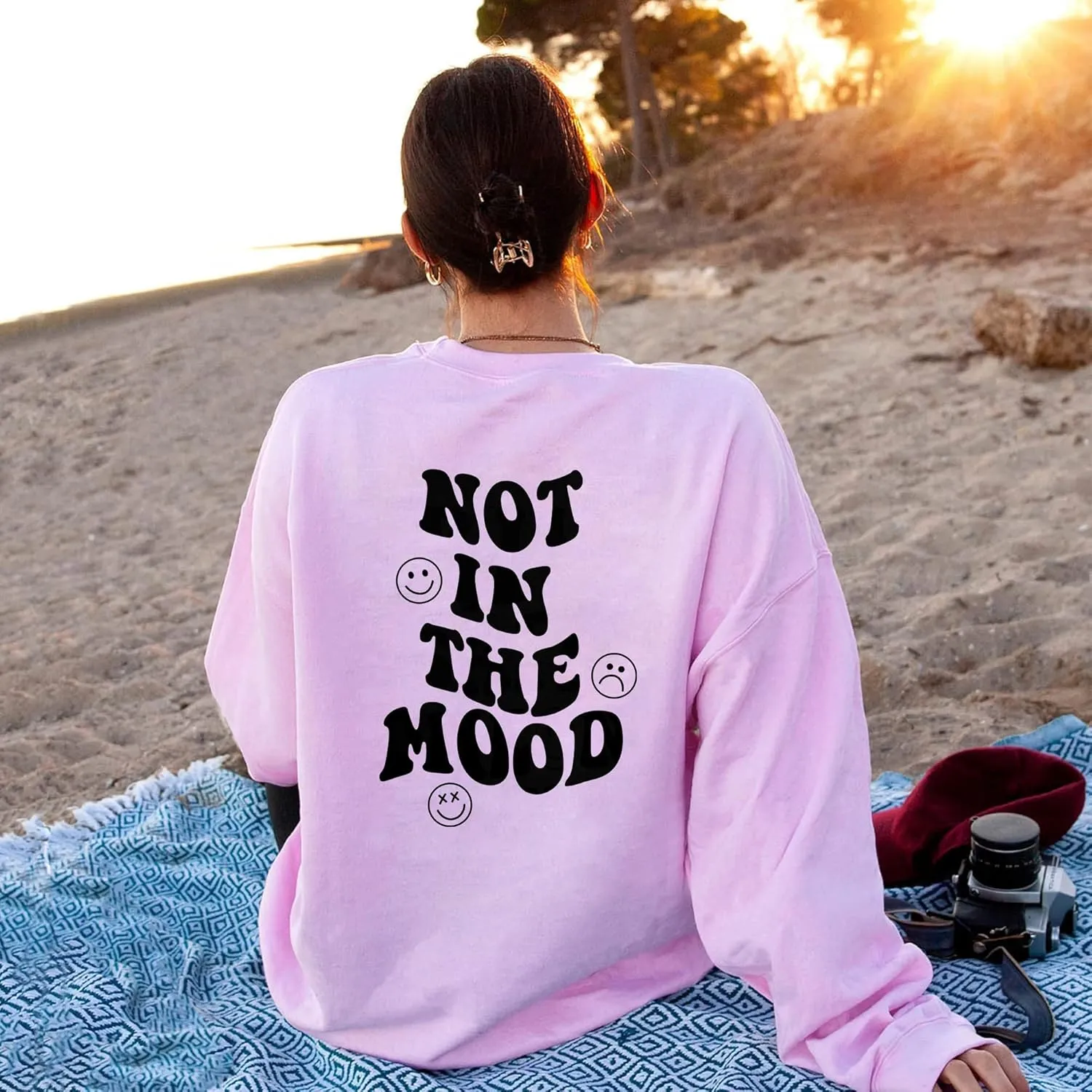 LASFOUR Trendy Oversized Hoodies With Words On Back for Teen Girls, Preppy Sweatshirts, Cute Oversized Shirts for Teen Girls