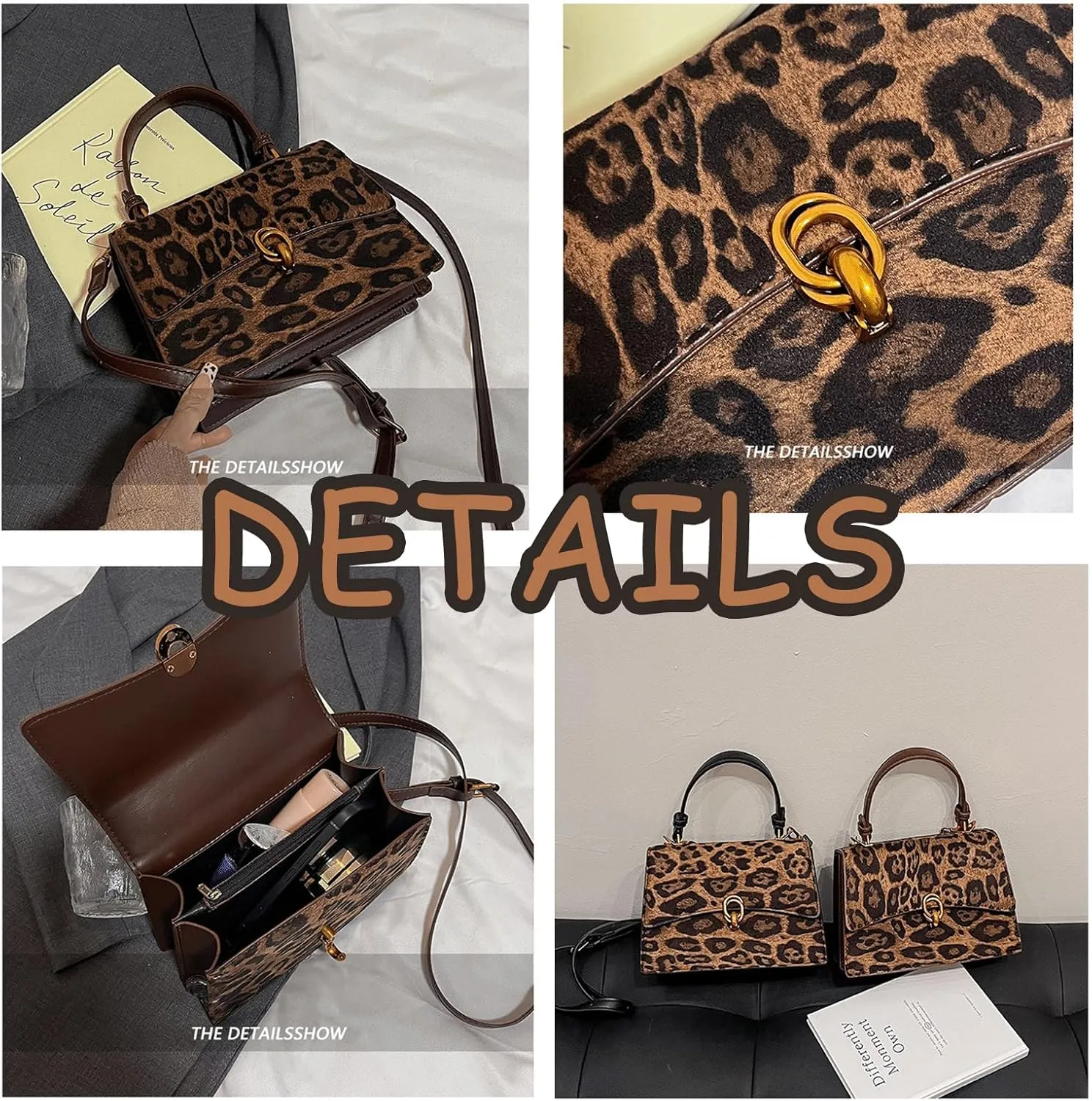 Leopard Purse Cheetah Print Mini Accordion Bag Elegant Crossbody Purse for Girls Prom Wedding