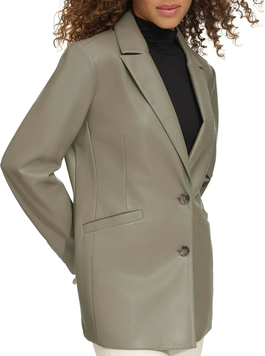 Levi's Women's Faux Leather Single Breasted Blazer