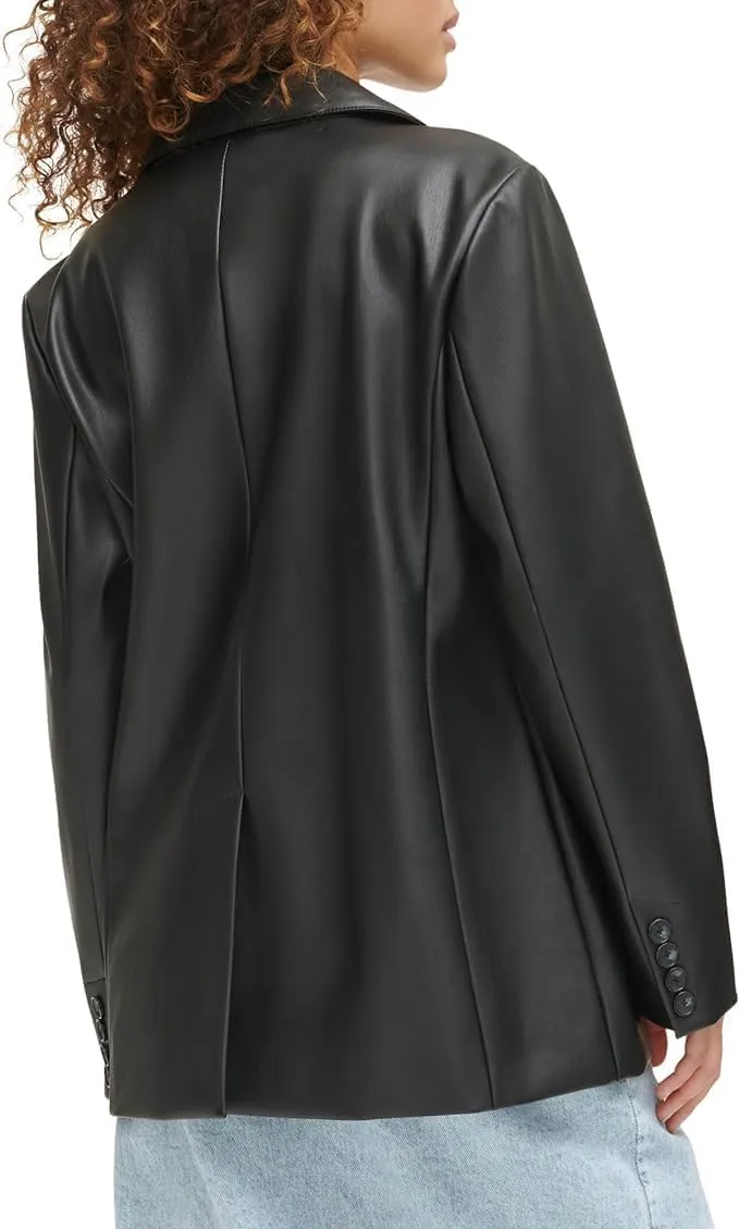 Levi's Women's Faux Leather Single Breasted Blazer