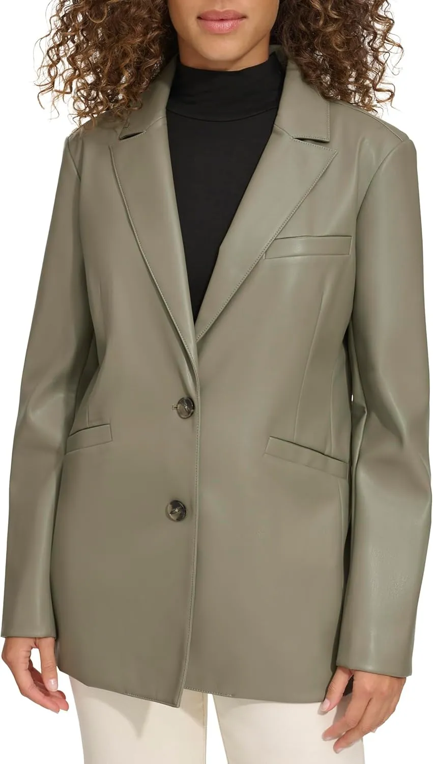 Levi's Women's Faux Leather Single Breasted Blazer