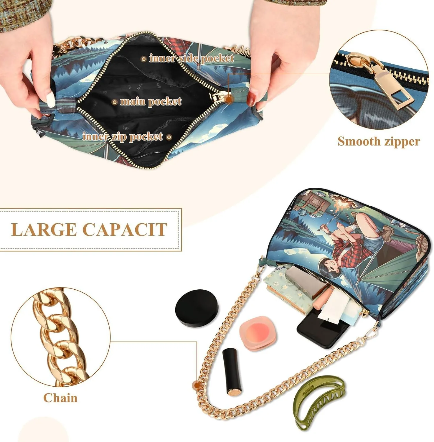 Light Gray Ladies Shoulder Bag, Cute Hand Bag
