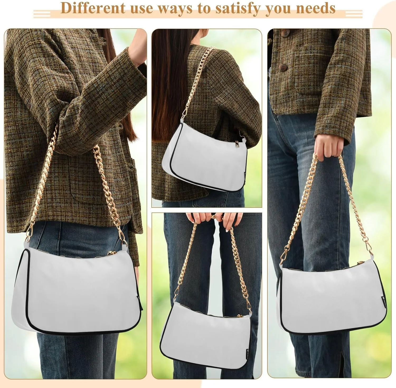 Light Gray Ladies Shoulder Bag, Cute Hand Bag