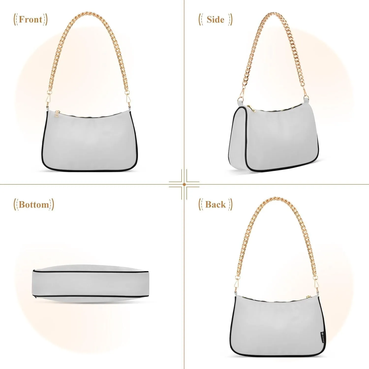 Light Gray Ladies Shoulder Bag, Cute Hand Bag