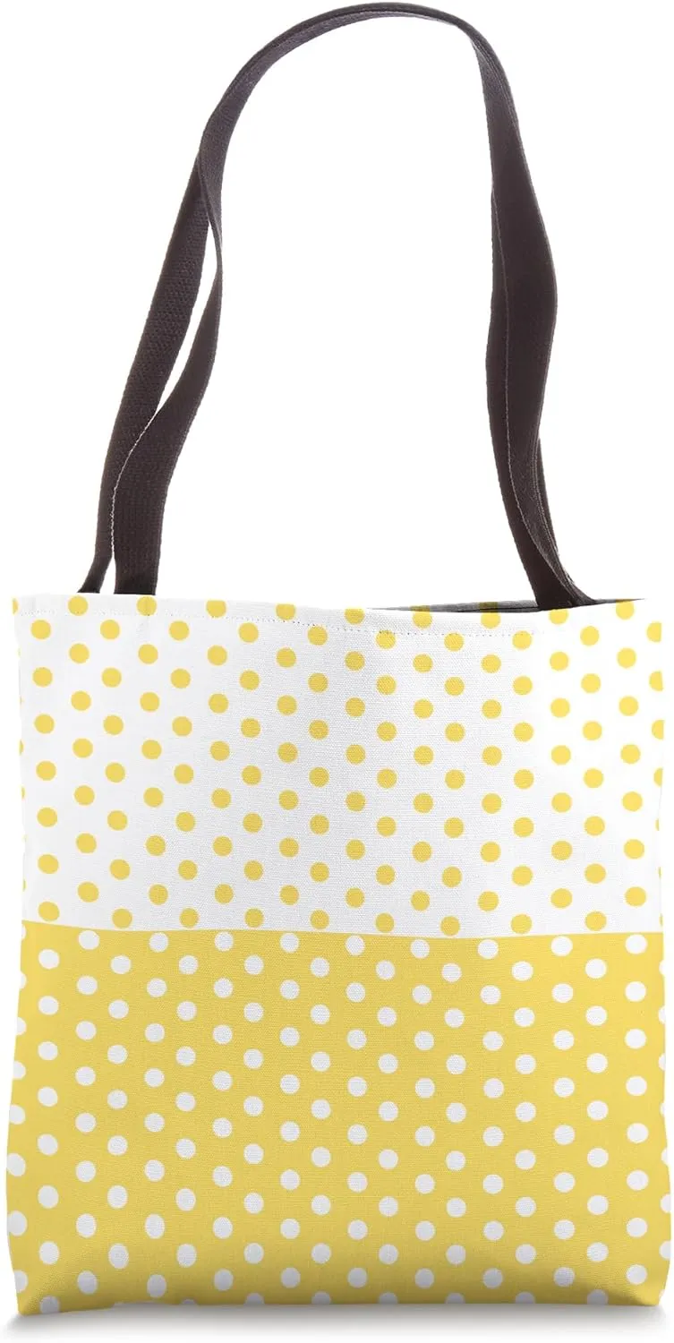 Light Yellow Polka Dot Vintage Boho Aesthetic Dotted Preppy Tote Bag