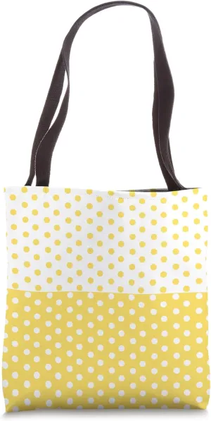 Light Yellow Polka Dot Vintage Boho Aesthetic Dotted Preppy Tote Bag