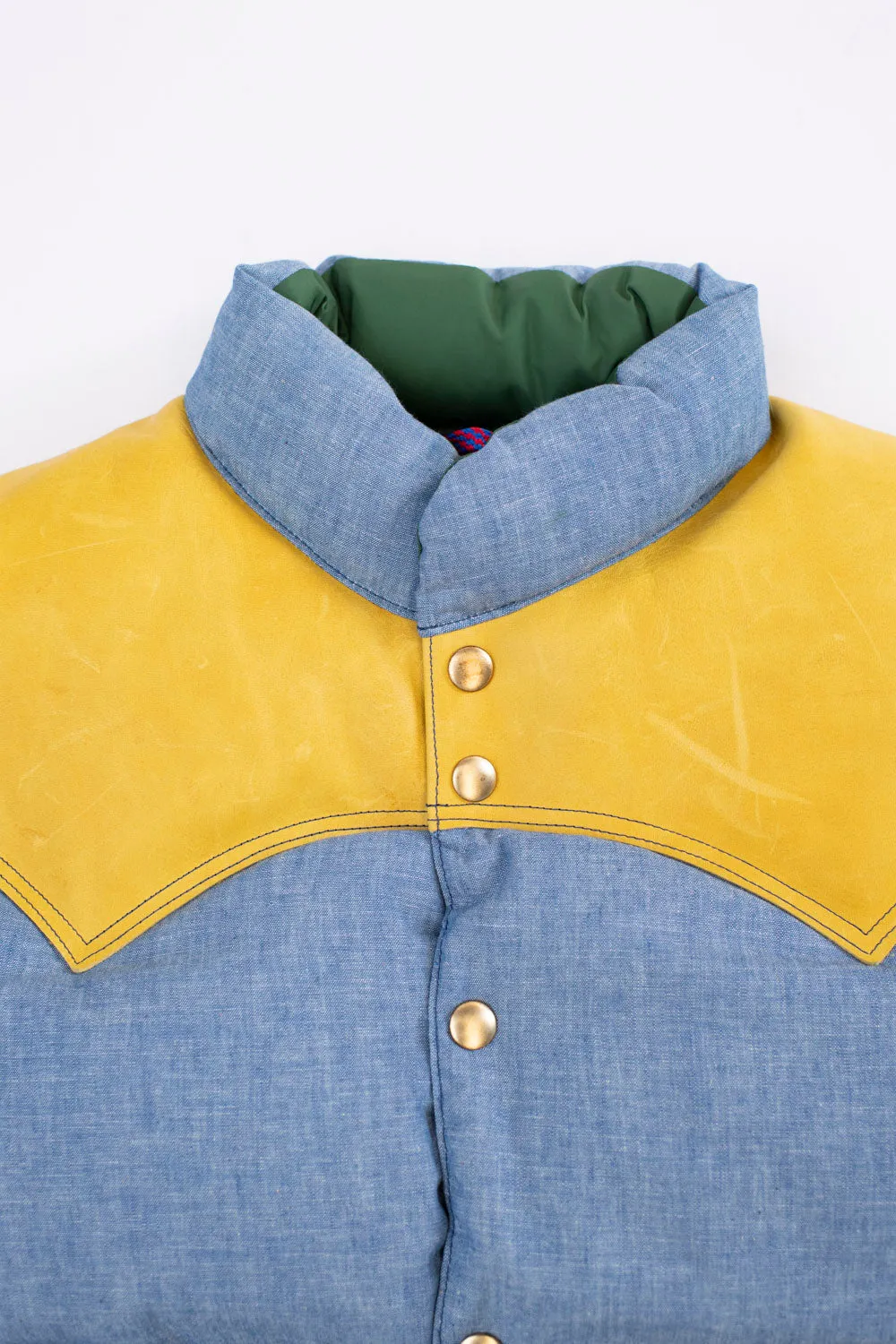 Lot 2200 - Rocky Mountain x Warehouse Selvedge Chambray Down Vest - Sax