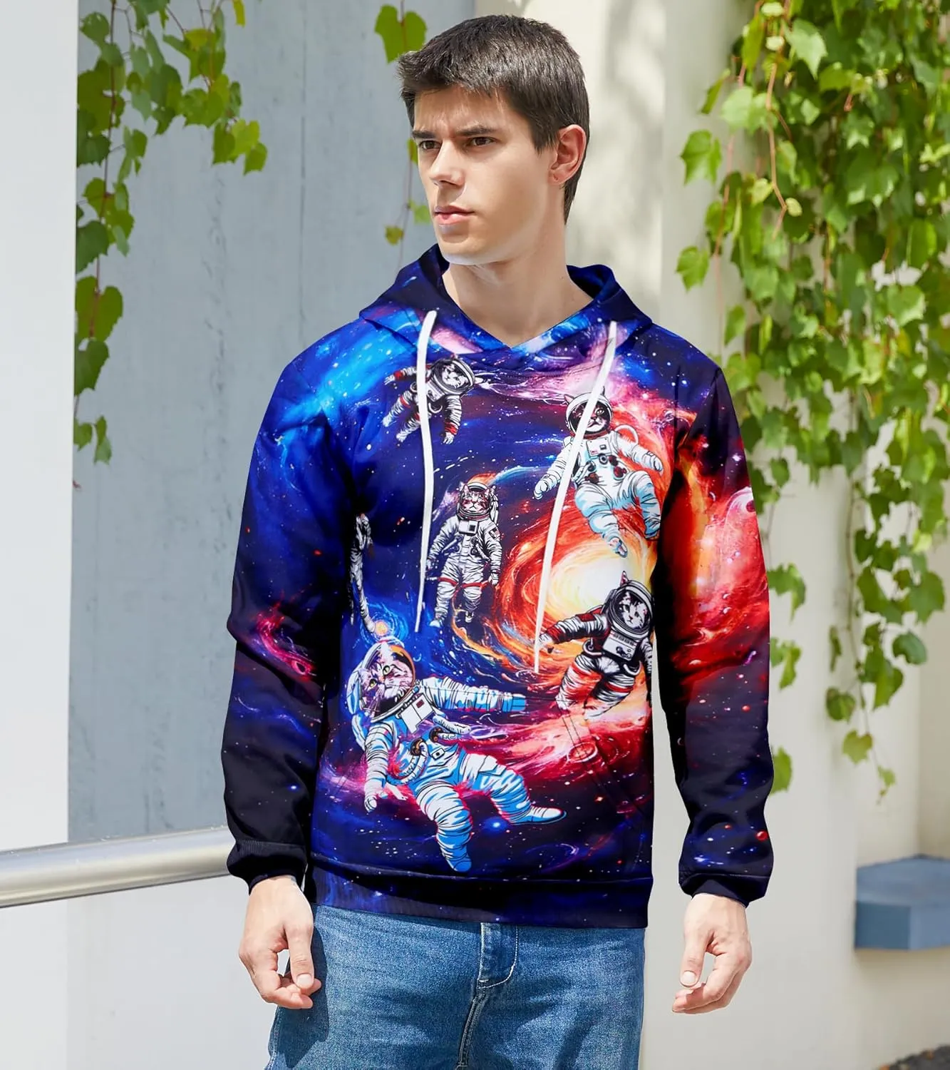 Loveternal Mens Womens Fleece Liner Hoodies Novelty Graphic Pullover Hooded Sweatshirts