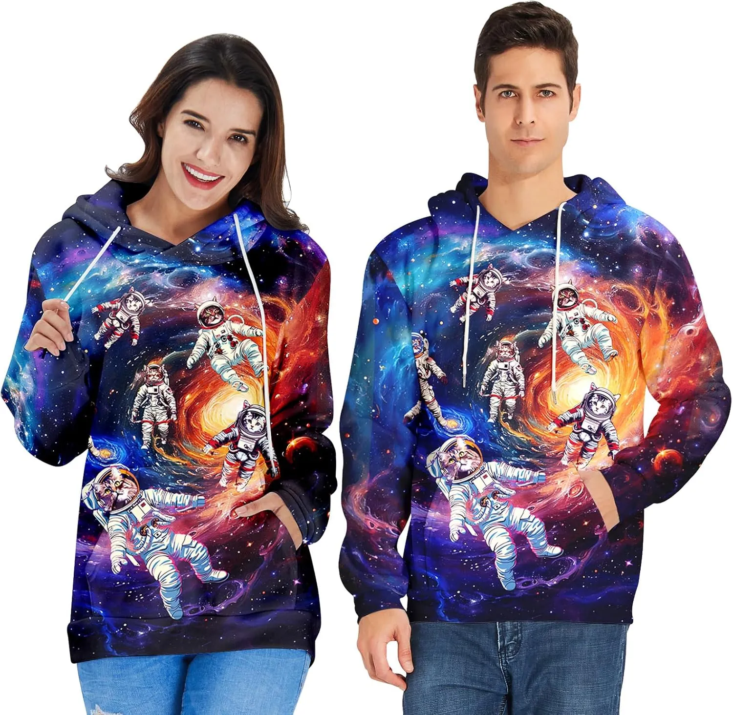 Loveternal Mens Womens Fleece Liner Hoodies Novelty Graphic Pullover Hooded Sweatshirts