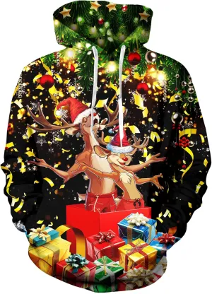Loveternal Mens Womens Fleece Liner Hoodies Novelty Graphic Pullover Hooded Sweatshirts