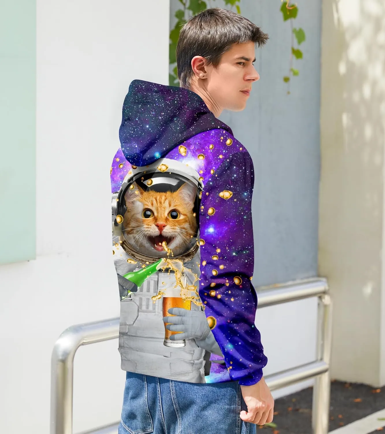 Loveternal Mens Womens Fleece Liner Hoodies Novelty Graphic Pullover Hooded Sweatshirts