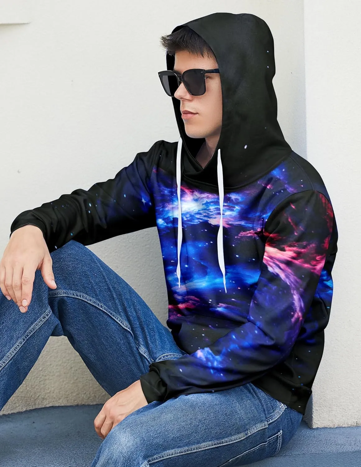 Loveternal Mens Womens Fleece Liner Hoodies Novelty Graphic Pullover Hooded Sweatshirts