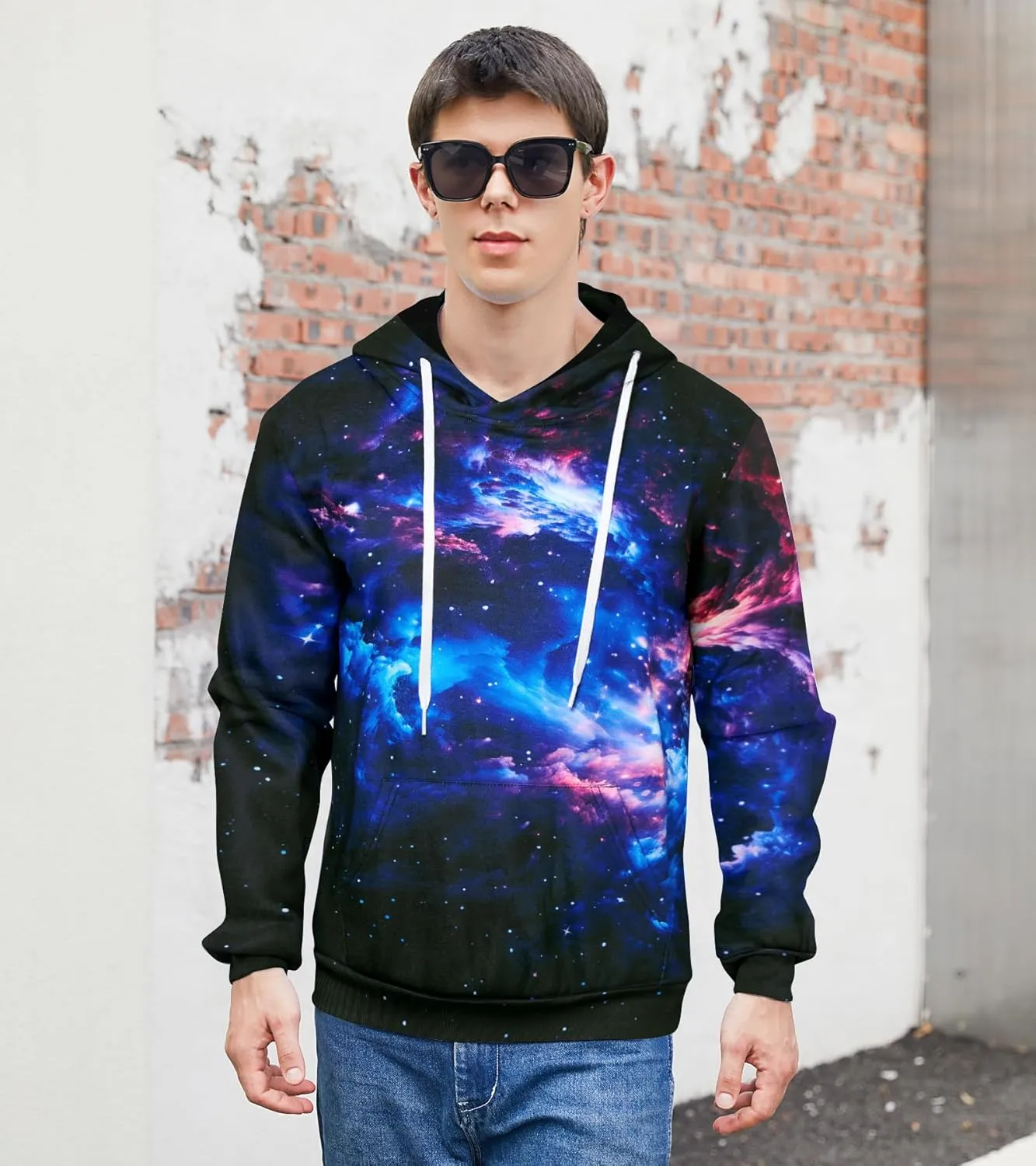 Loveternal Mens Womens Fleece Liner Hoodies Novelty Graphic Pullover Hooded Sweatshirts