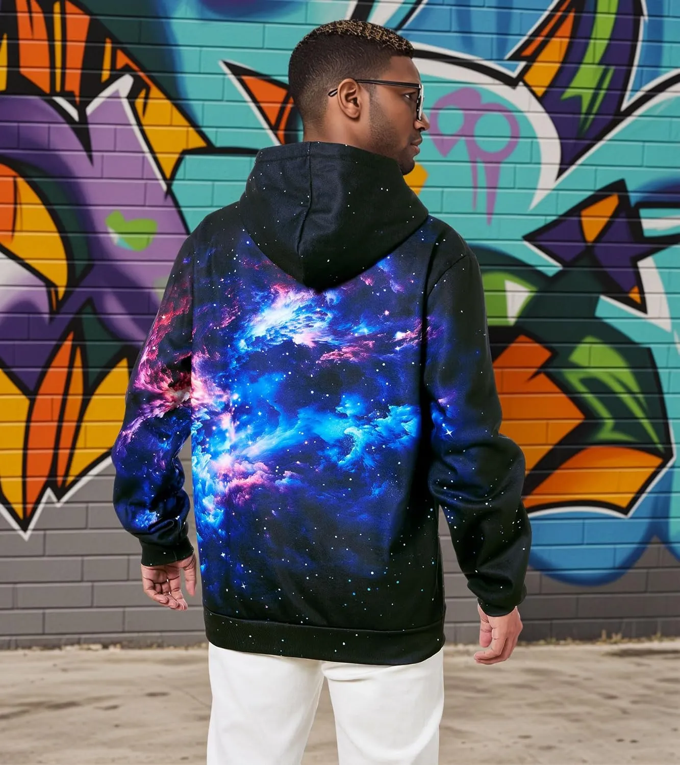 Loveternal Mens Womens Fleece Liner Hoodies Novelty Graphic Pullover Hooded Sweatshirts
