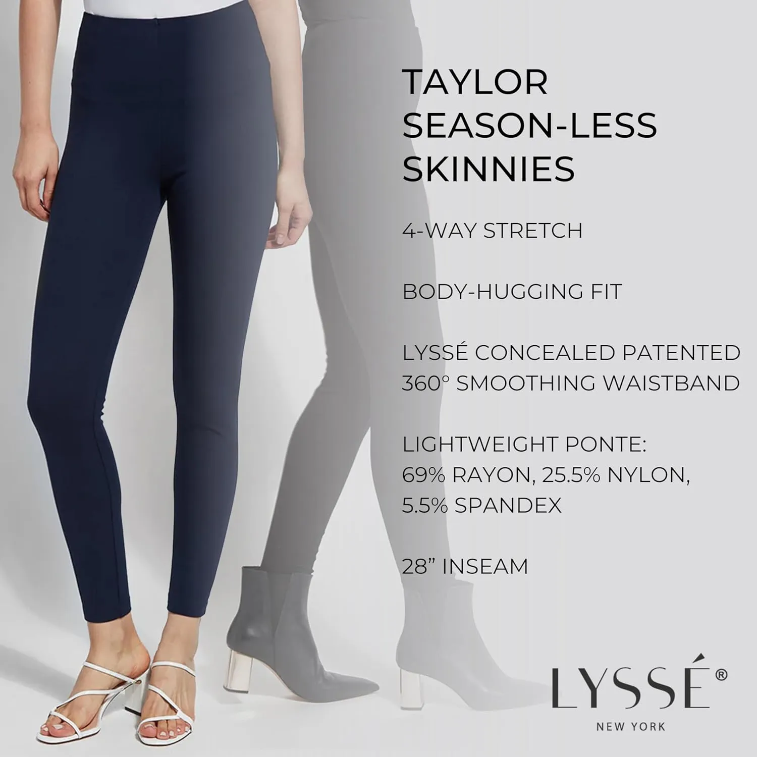 Lyss Women's Taylor Seamed Light Weight Ponte Legging