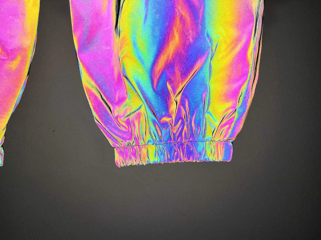 LZLRUN Rainbow Reflective Shorts Pants Men Fluorescent Trousers Casual Night Jogger
