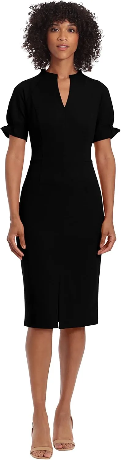 Maggy London Women's Notch Neck Sleek Sheath Dress Office Workwear