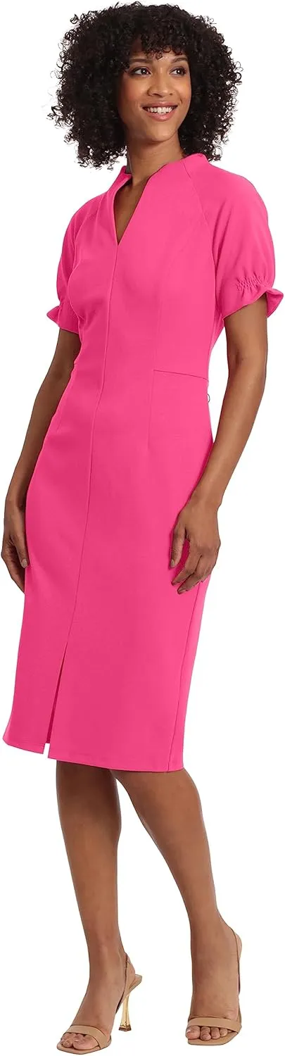 Maggy London Women's Notch Neck Sleek Sheath Dress Office Workwear