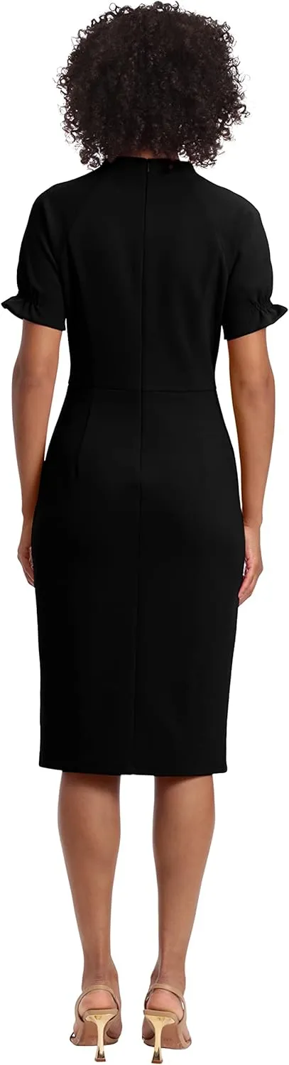 Maggy London Women's Notch Neck Sleek Sheath Dress Office Workwear