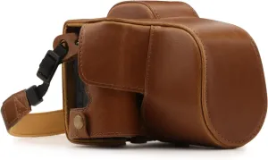MegaGear Canon EOS M50 Pu Leather Camera Case, Light Brown (MG1448)