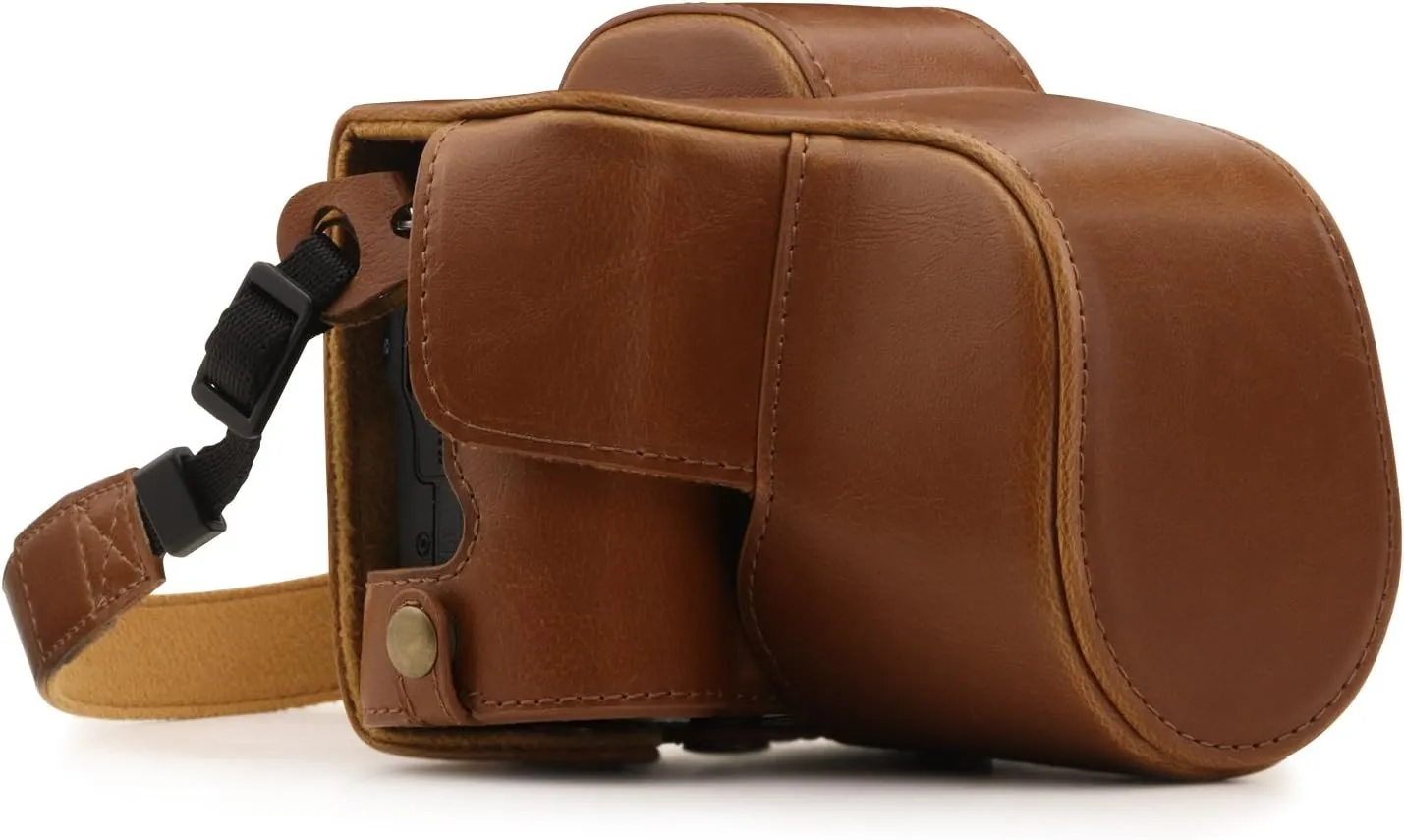 MegaGear Canon EOS M50 Pu Leather Camera Case, Light Brown (MG1448)