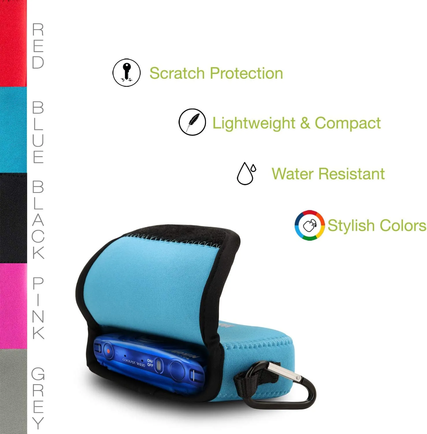 MegaGear Nikon Coolpix W100, S33 Ultra Light Neoprene Camera Case