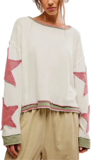 Meiweileya Y2k Oversized Sweatshirts for Womens Vintage Star Striped Graphic Print Hoodies Shirts Fall Crewneck Trendy Tops