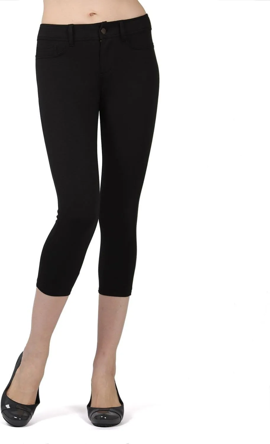 MeMoi Light Ponte Cotton Blend Capri Leggings