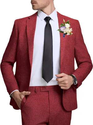 Men Casual Suits Classic Fit 2 Piece Suit One Button Lightweight Blazer Jacket Pants Set for Business Prom Wedding