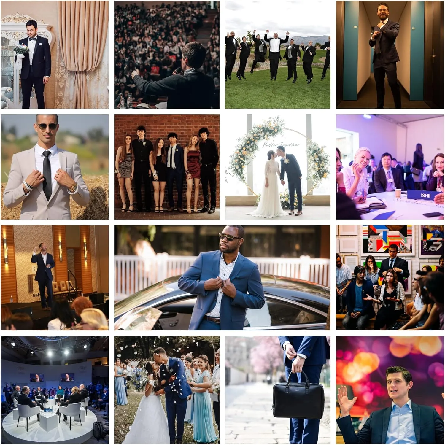 Mens 2 Piece Suits Classic Fit 1 Button Dress Suits Tuxedo Jacket Blazer for Wedding Business Dinner Prom
