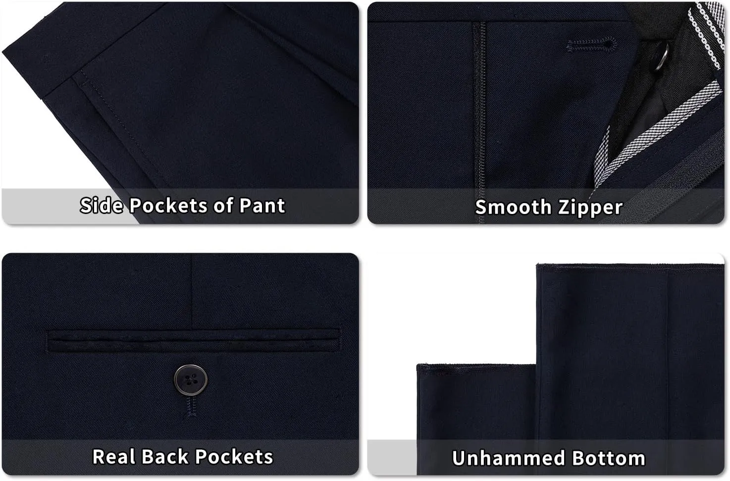 Men's 2 Piece Suits Classic Fit Single Breasted 2 Buttons Business Wedding Suit Jacket Blazer & Pleated Pants Set