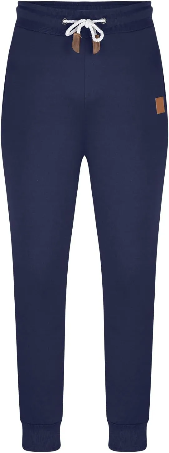 Mens Casual Pants Drawstring Elastic Waist Sports Sweatpants Cotton Solid Loose Trousers Classic-Fit Long Pant