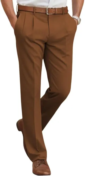 Men's Classic Fit Dress Pants Straight Leg Spring Summer Casual Suit Pants Pleat Front Plain Work Business Trousers Slacks