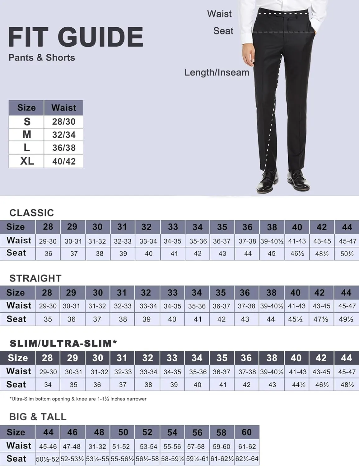 Men's Classic Fit Flat Front Dress Pants Expandable Waist Wrinkle Free Suit Pants for Men