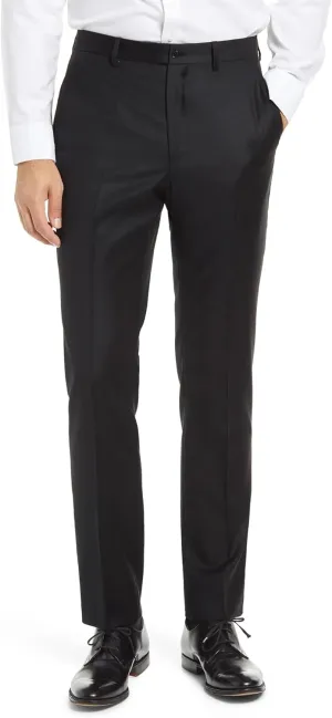 Men's Classic Fit Flat Front Dress Pants Expandable Waist Wrinkle Free Suit Pants for Men