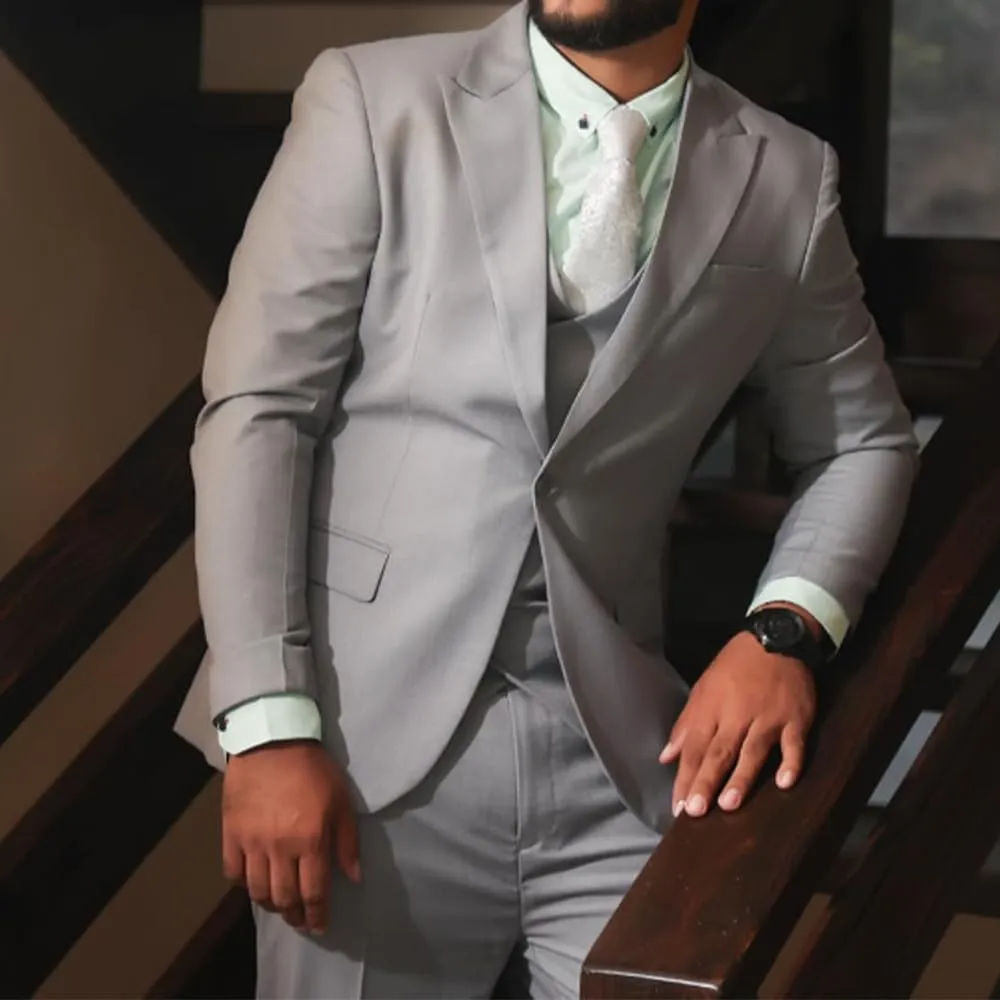 Men's Classic Fit Slim Double Breasted Suit - Formal Suit with Blazer, Pants & Vest
