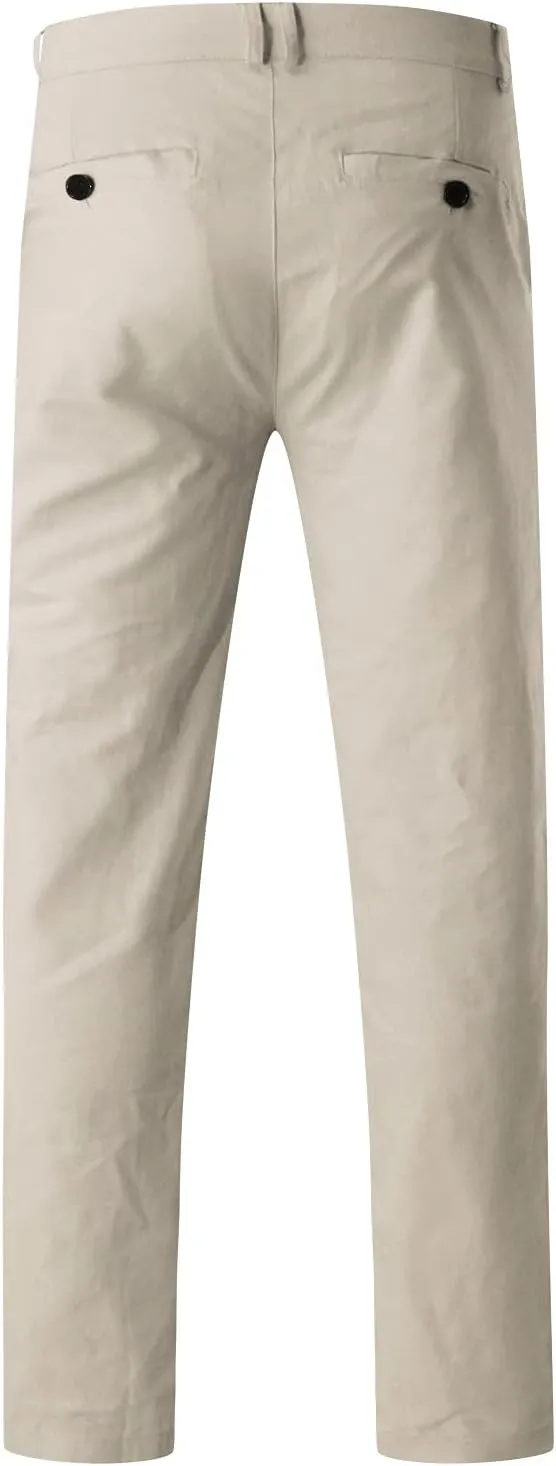 Men's Classic-Fit Wrinkle-Resistant Flat-Front Chino Pant (Available in Big & Tall) Slim-Fit Casual with Pockets