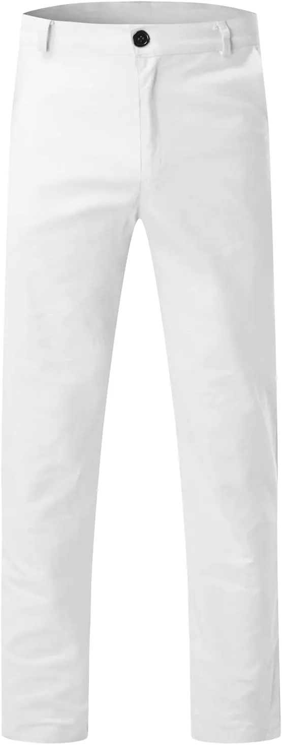 Men's Classic-Fit Wrinkle-Resistant Flat-Front Chino Pant (Available in Big & Tall) Slim-Fit Casual with Pockets