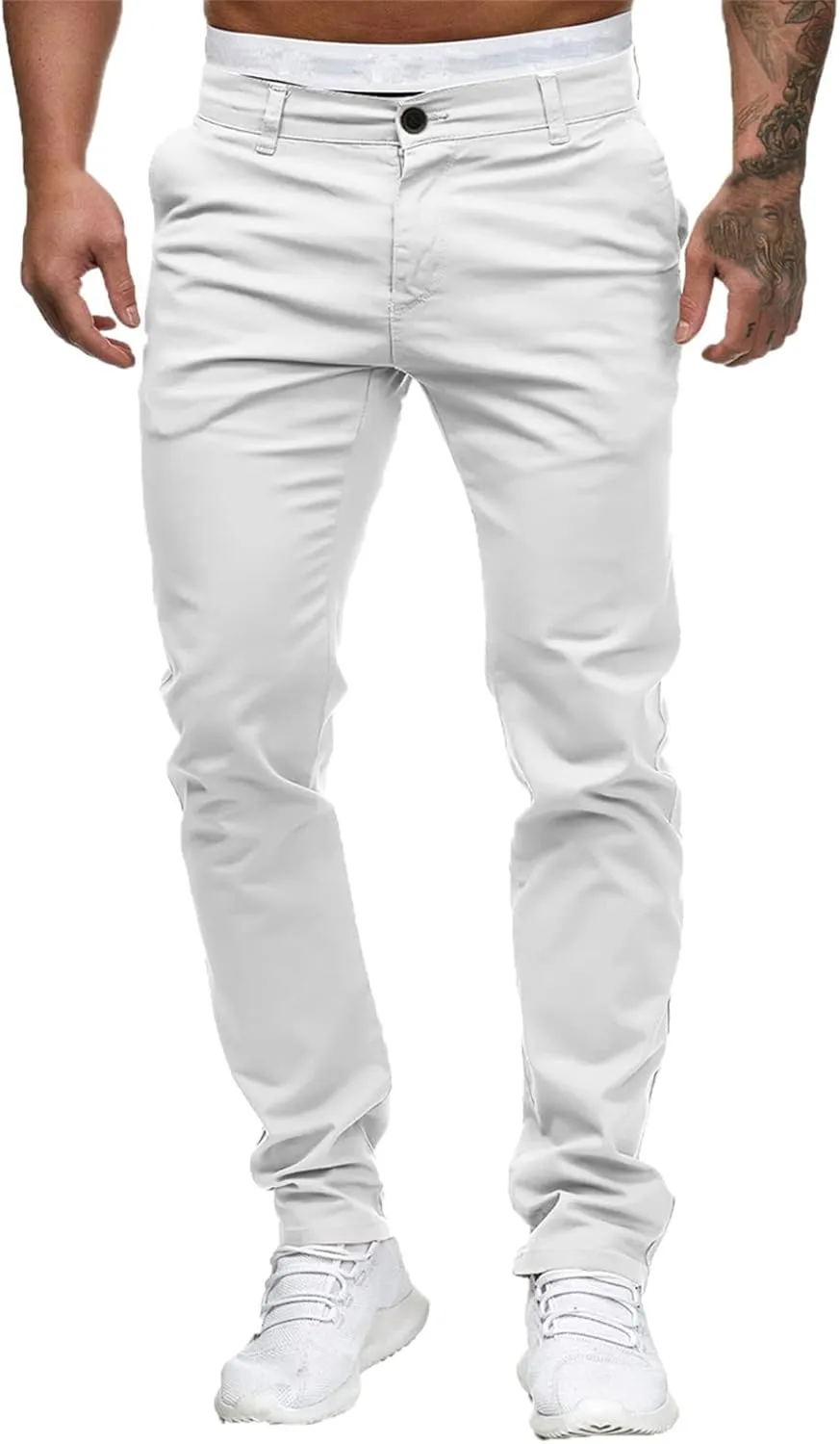 Men's Classic-Fit Wrinkle-Resistant Flat-Front Chino Pant (Available in Big & Tall) Slim-Fit Casual with Pockets
