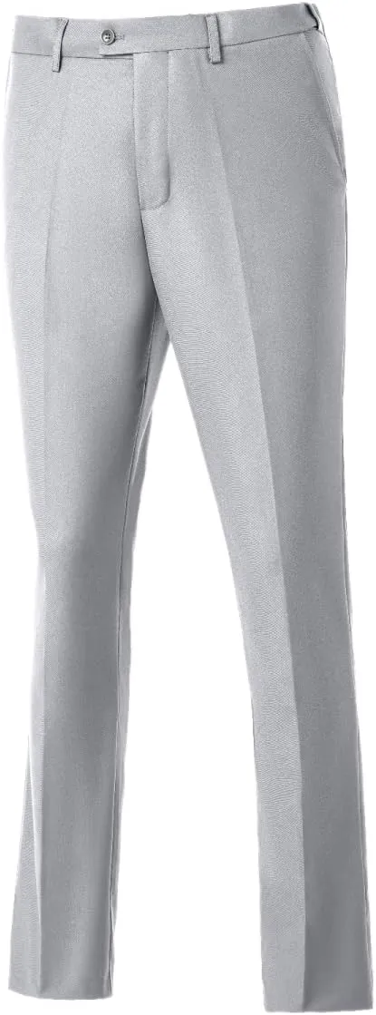 Mens Dress Pant Slim Fit Flat Front Pants for Men Classic Fit Hidden Expandable Waist Golf Men Suit Pants for Work