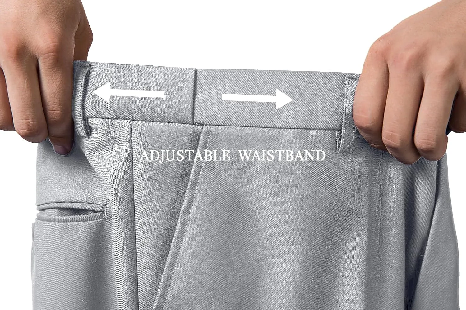 Mens Dress Pant Slim Fit Flat Front Pants for Men Classic Fit Hidden Expandable Waist Golf Men Suit Pants for Work