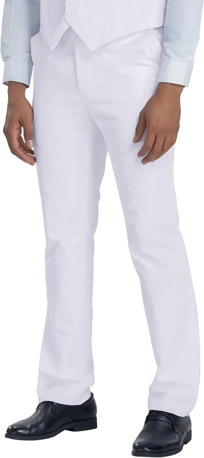 Mens Dress Pant Slim Fit Flat Front Pants for Men Classic Fit Hidden Expandable Waist Golf Men Suit Pants for Work
