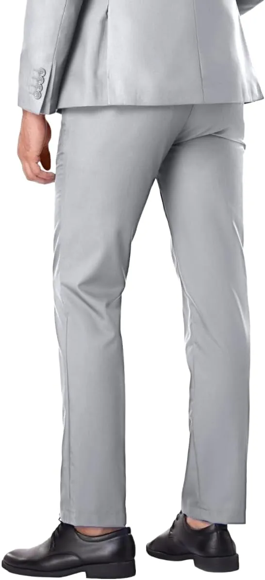 Mens Dress Pant Slim Fit Flat Front Pants for Men Classic Fit Hidden Expandable Waist Golf Men Suit Pants for Work