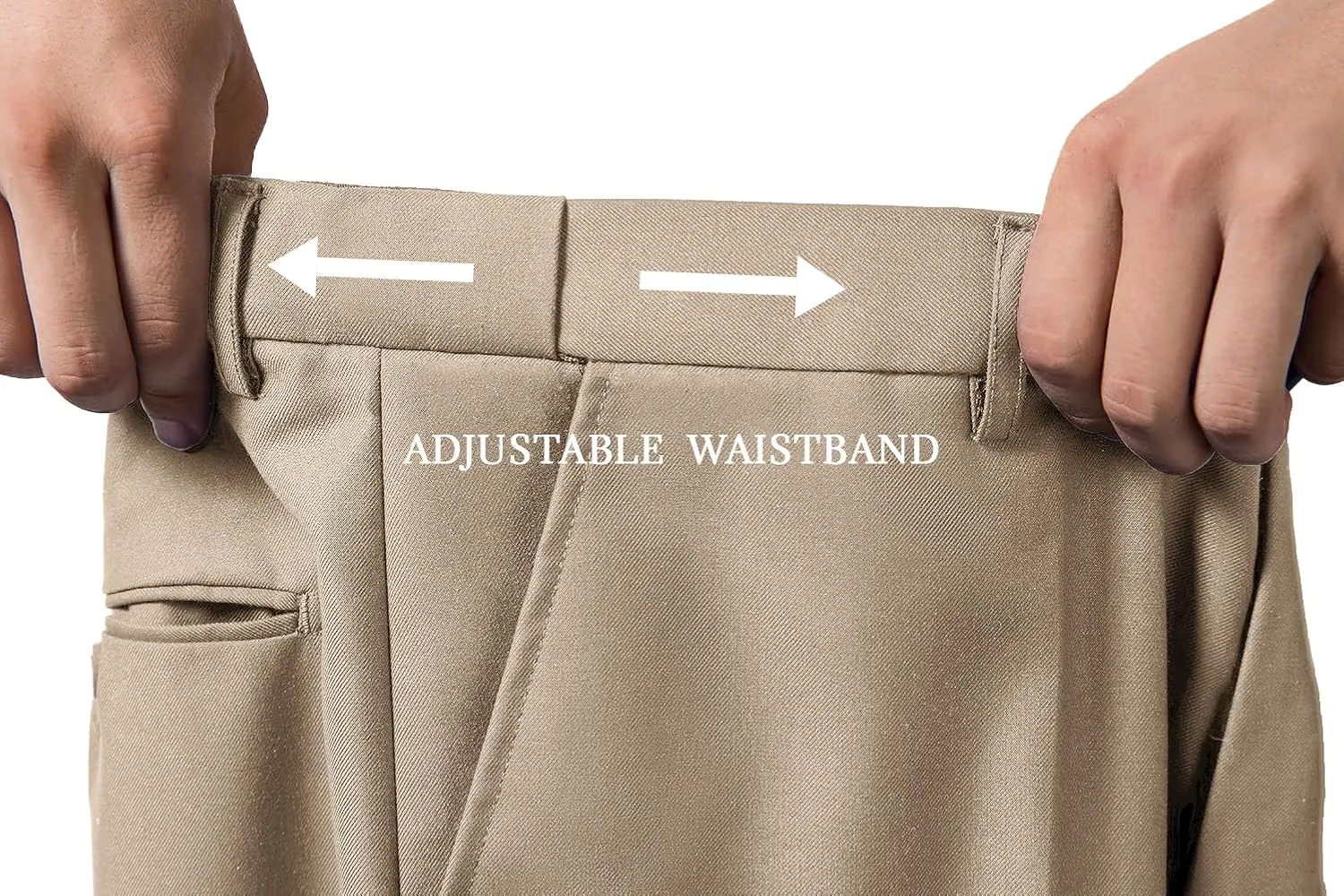 Mens Dress Pant Slim Fit Flat Front Pants for Men Classic Fit Hidden Expandable Waist Golf Men Suit Pants for Work